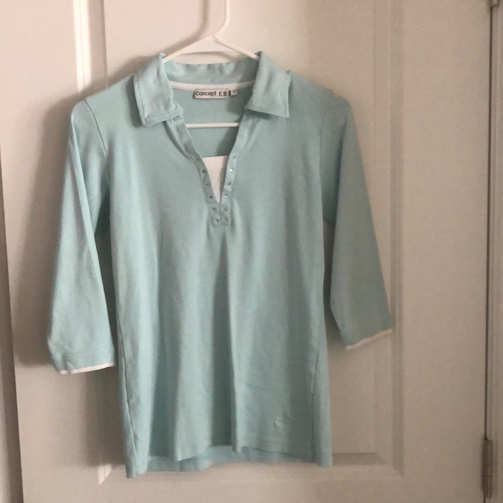 Teal casual blouse